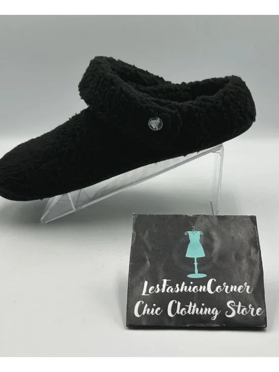 NWT Crocs Men's Classic Black Fleece Cozzzy Fuzzy Slippers Size 8 3290 - Picture 13 of 15